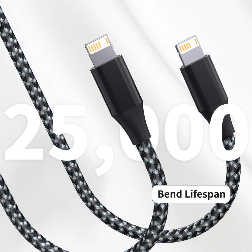 5-Pack Braided USB to Lightning Charging Cables
