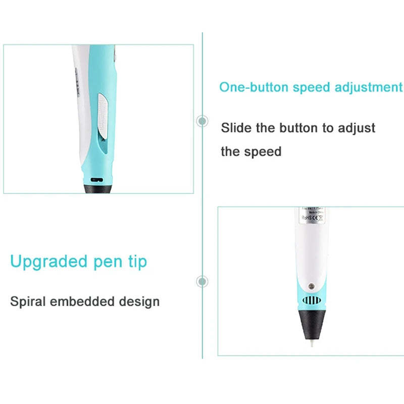 JuniorCare 3D Printing Pen with PLA Filament & Travel Case