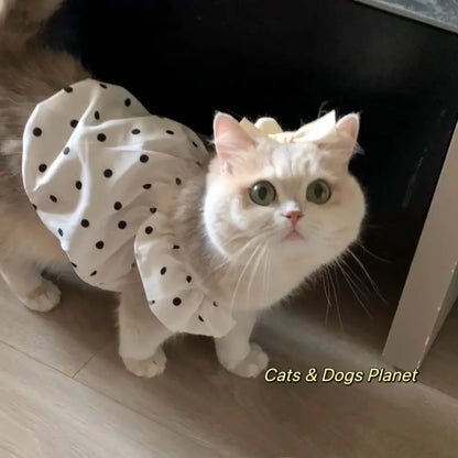 Polka Dot Princess Pet Dress for Cats & Small Dogs