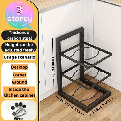 Adjustable Pot & Pan Organizer Rack