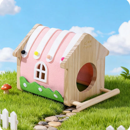 Wooden Bird Nest Box for Parakeets & Small Parrots