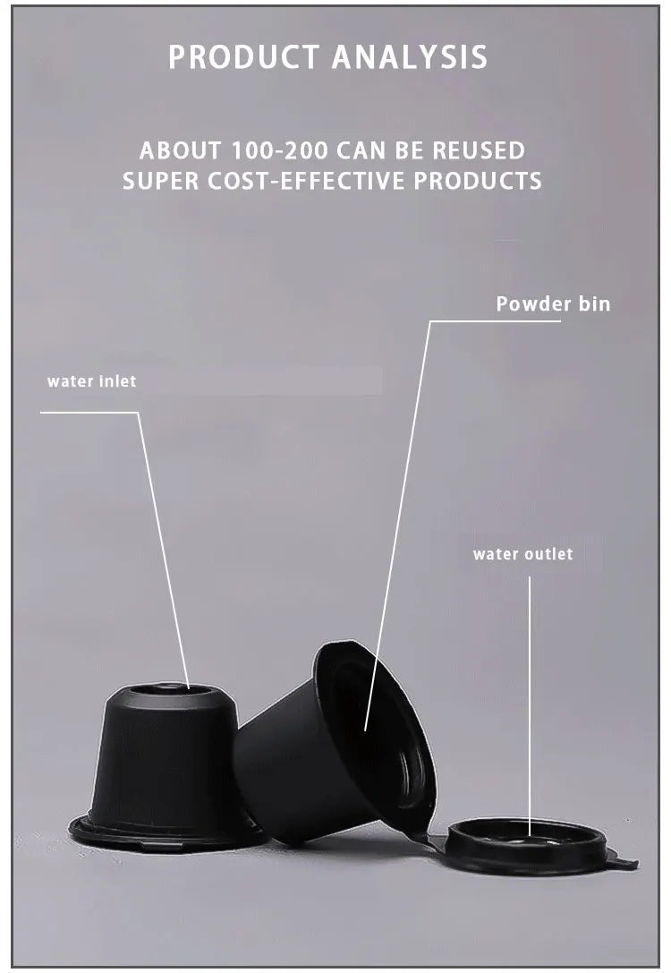 Refillable Nespresso-Compatible Coffee Pods with Reusable Filters & Accessories