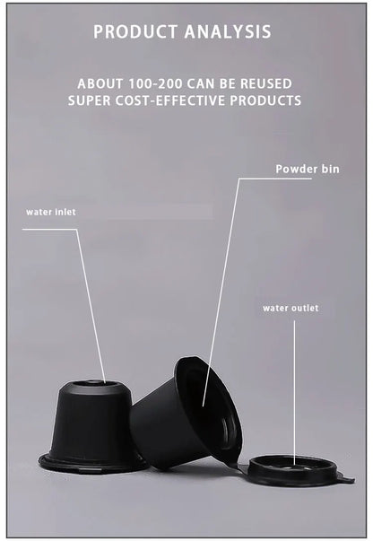 Refillable Nespresso-Compatible Coffee Pods with Reusable Filters & Accessories