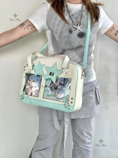 Transparent DIY Ita Shoulder Bag for Pins & Collectibles
