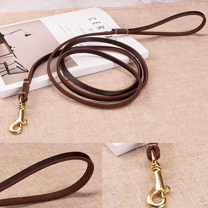Genuine Leather Dog Leash for Small & Medium Pets