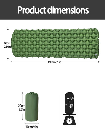 Ultralight Inflatable Camping Sleeping Pad with Built-In Foot Pump