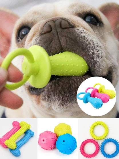 Rubber Dog Teeth Cleaning Chew Toy