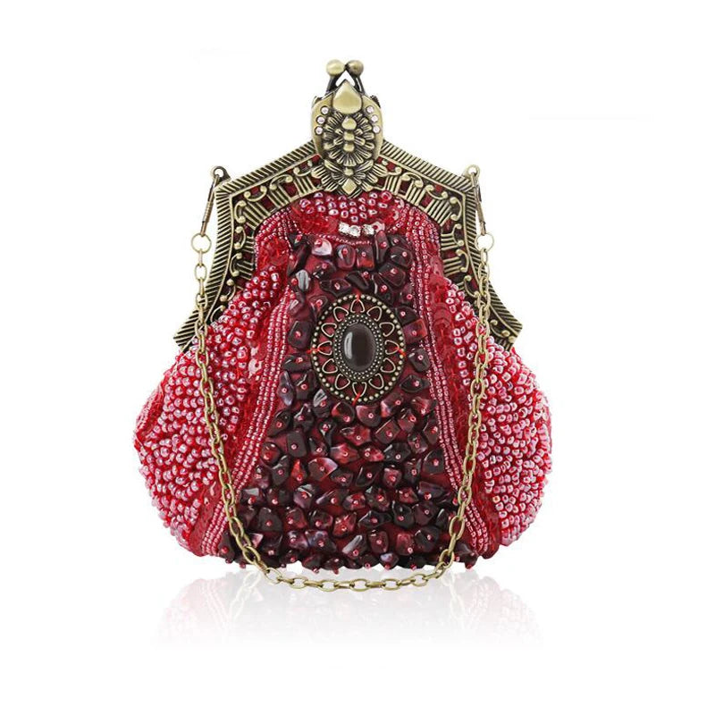 Vintage Beaded Evening Clutch Bag
