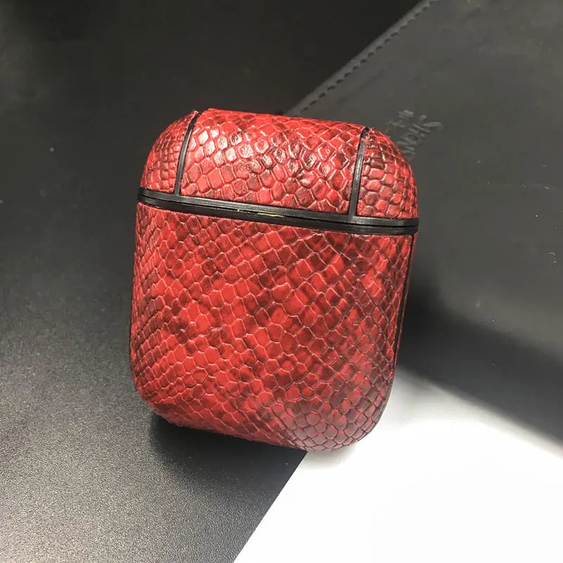 Mobile Phone Case – Luxury Snake Skin PU Leather Earphone Case For Apple