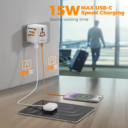 Universal Travel Adapter with 5 USB Ports