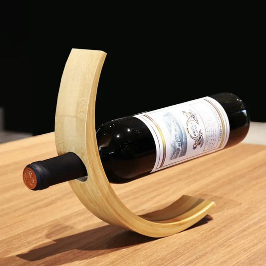 Floating Wooden Wine Bottle Display Stand