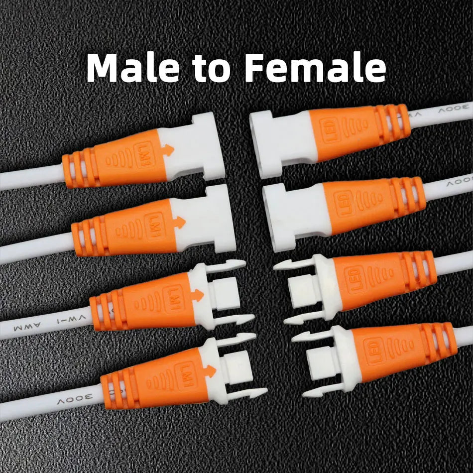 2-Pin LED Power Connector Cable with Lock Buckle