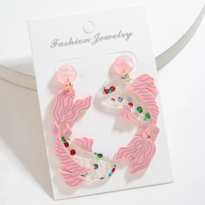 Creative Acrylic Fish Octopus Earrings