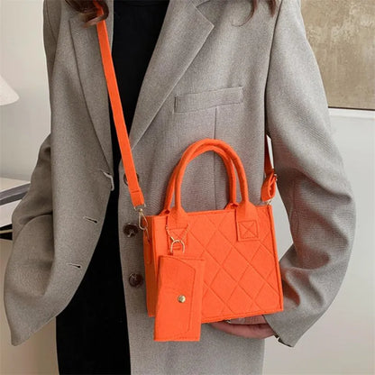 Felt Tote, Crossbody Bag & Wallet Set for Everyday Use