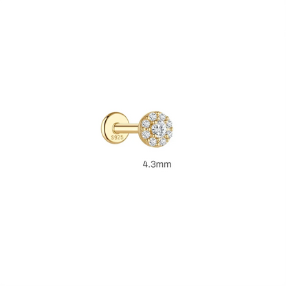 925 Sterling Silver Round Moissanite Stud Earring