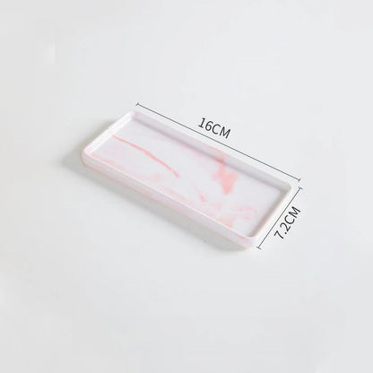 Marble Pattern Rectangular Bathroom Vanity Tray