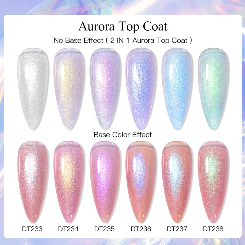 MEET ACROSS 7ml Aurora Gel Nail Top Coat