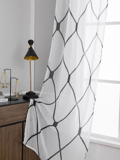 White Sheer Mesh Curtains