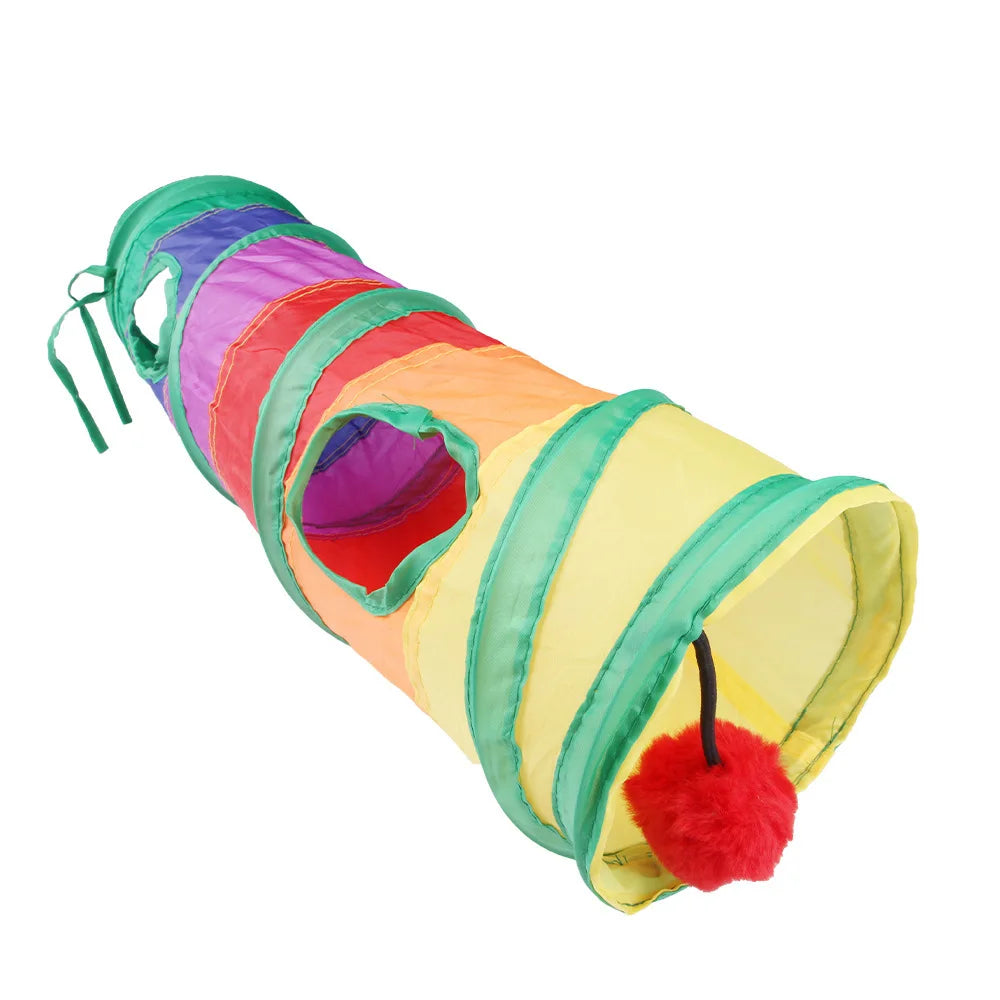 Rainbow Play Tunnel for Small Animal Exercise & Hideaway