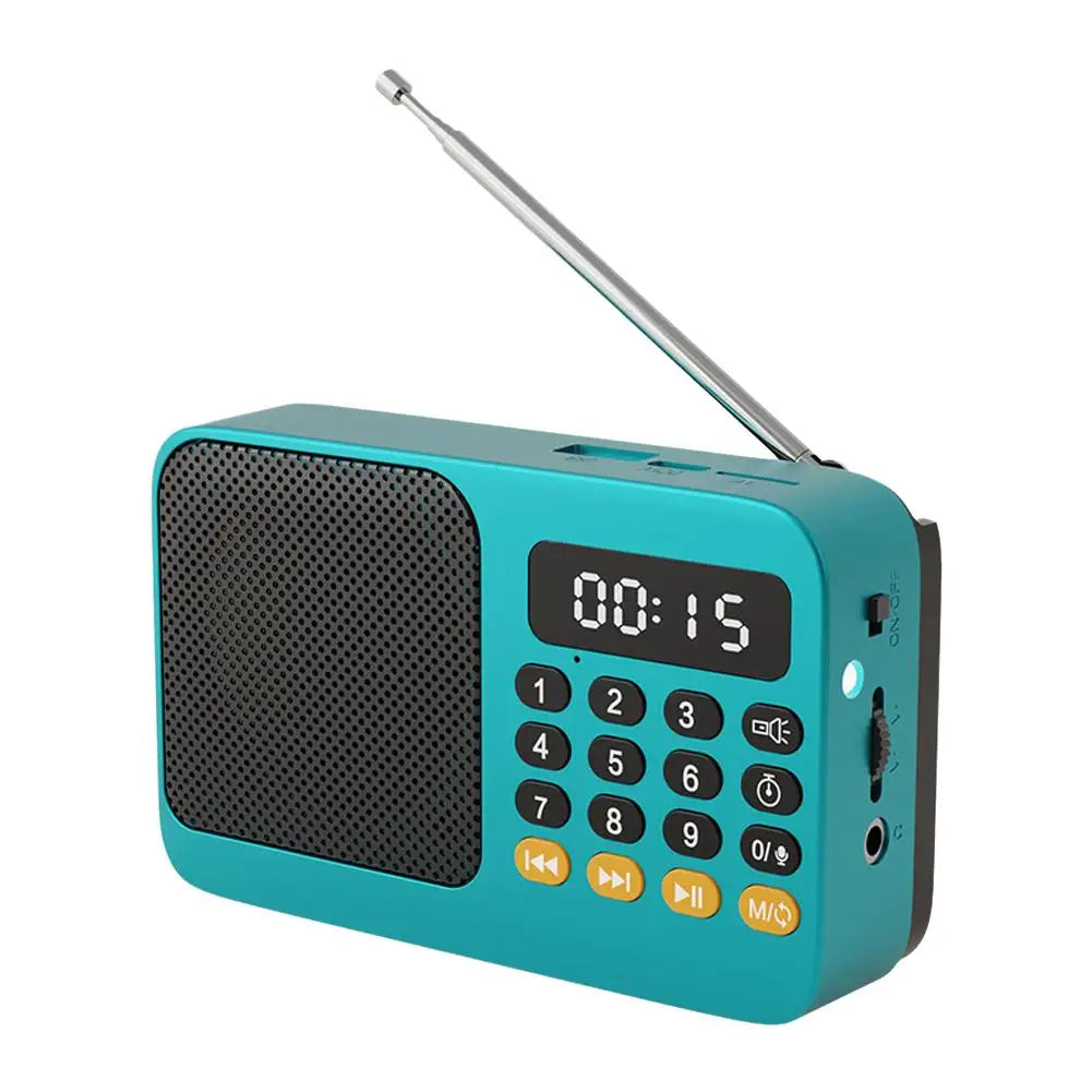 Portable FM Radio & Bluetooth Speaker with LED Light
