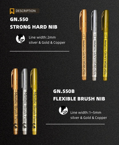 Metallic Brush Art Marker Set