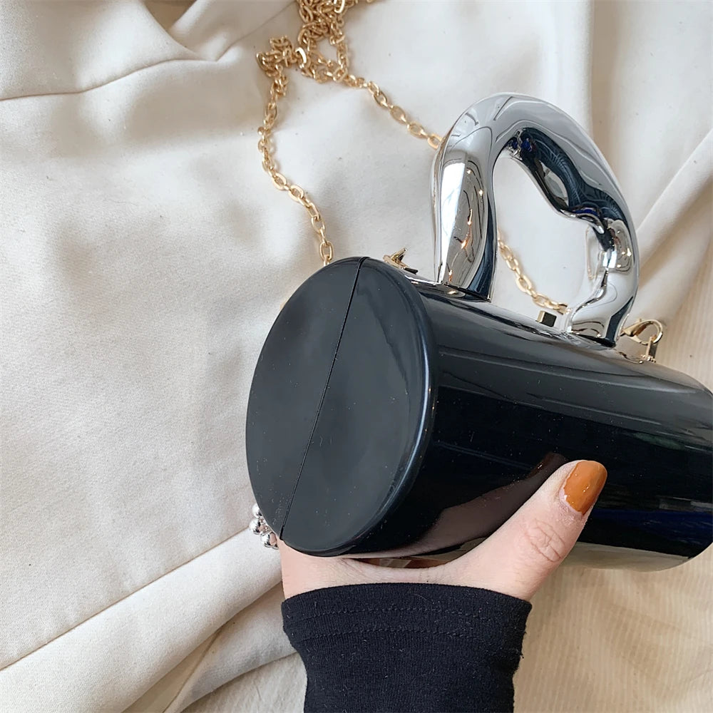 Golden Cylinder Evening Clutch