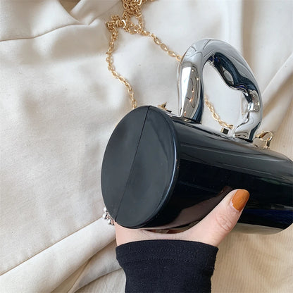 Golden Cylinder Evening Clutch