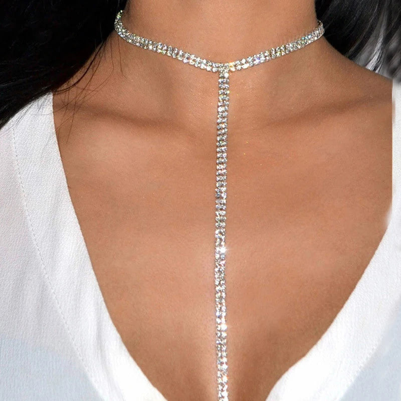 Rhinestone Chain Necklace