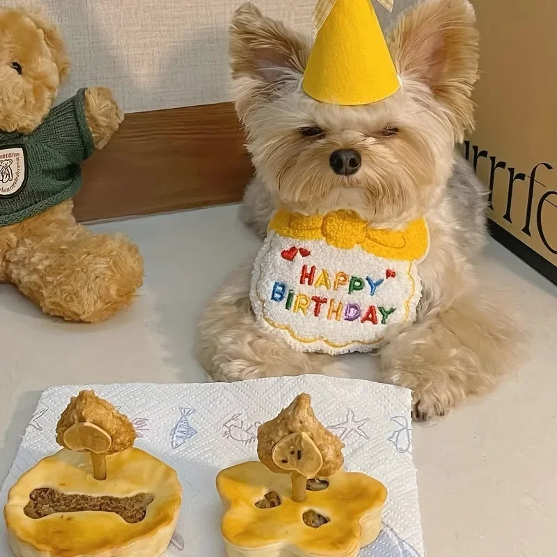 Pet Birthday Hat & Bandana Set for Dogs & Cats