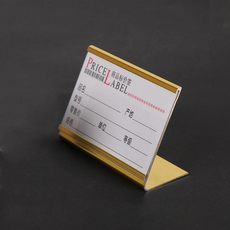 Mini Aluminum L-Shaped Sign Holder Set
