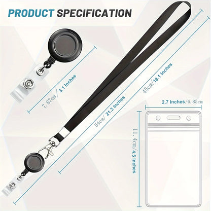 Retractable ID Card Holder Lanyard