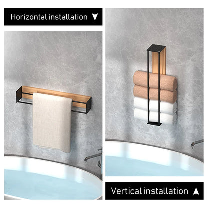 Wall Mounted Wooden Towel Rack