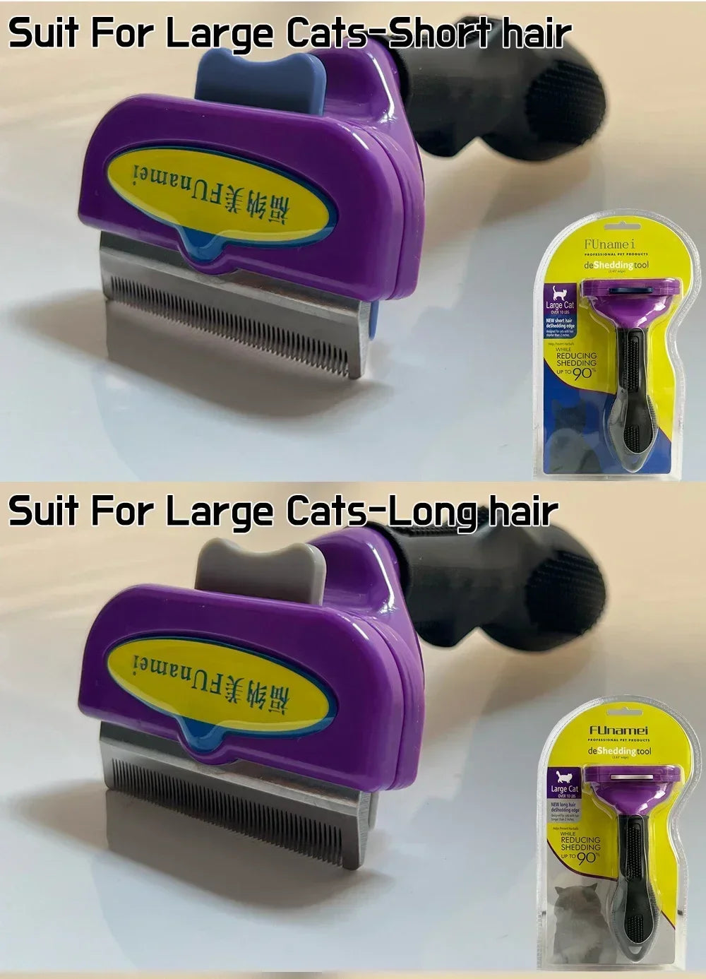 Pet Deshedding Grooming Comb for Cats & Dogs