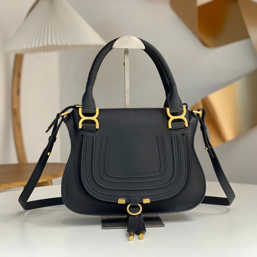 Vintage Genuine Leather Saddle Crossbody Bag for Women