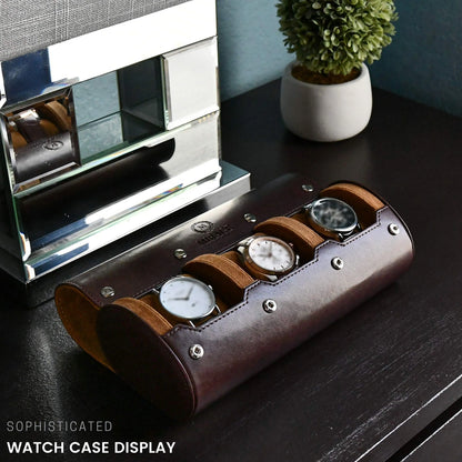 6 Slot PU Leather Watch Travel Case Organizer