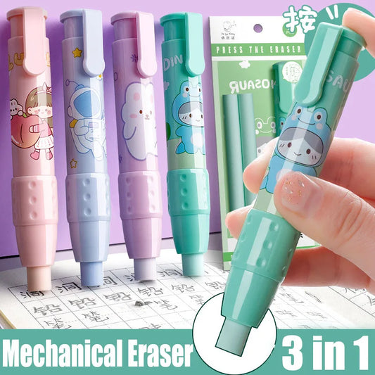 3-in-1 Retractable Eraser Pen