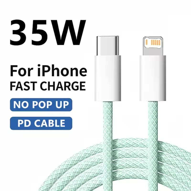 35W USB-C to Lightning Braided Fast Charging Cable for iPhone