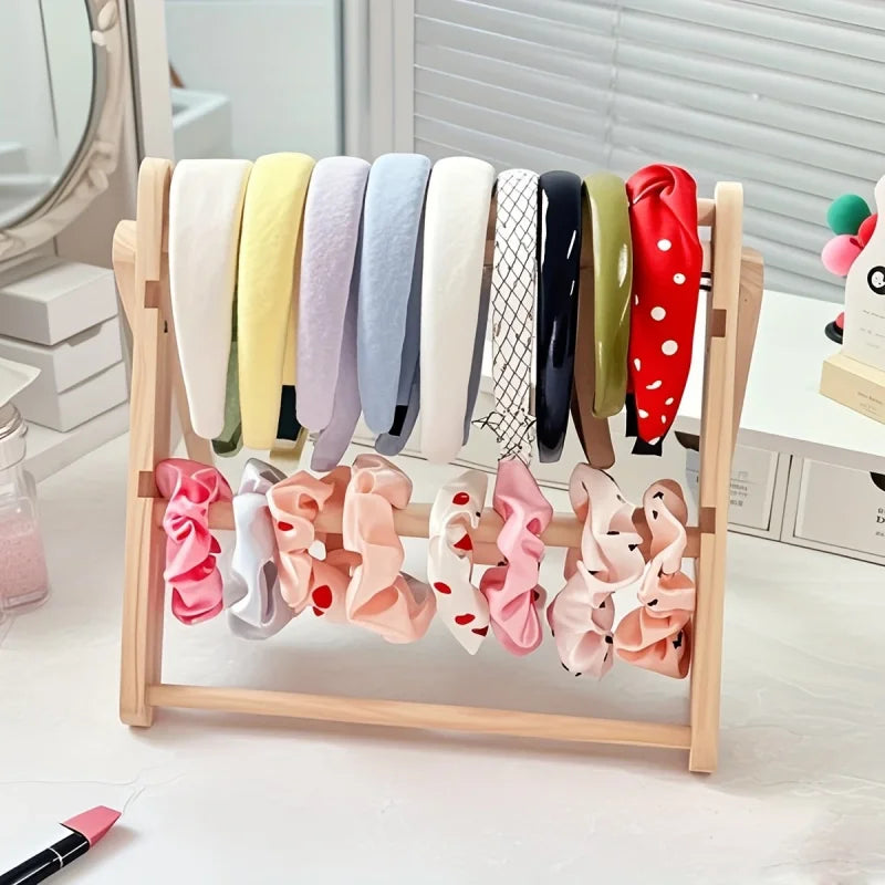 Foldable 3/4-Tier Wooden Jewelry Display Stand