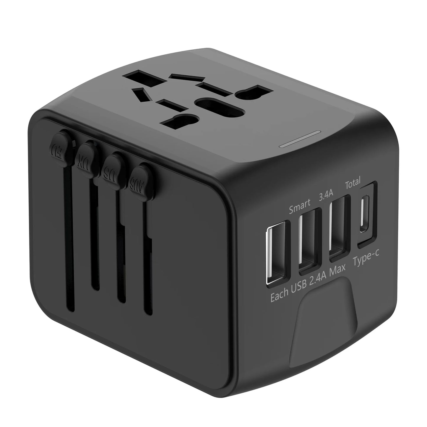 International Travel Adapter with 3 USB & USB-C Fast Charging