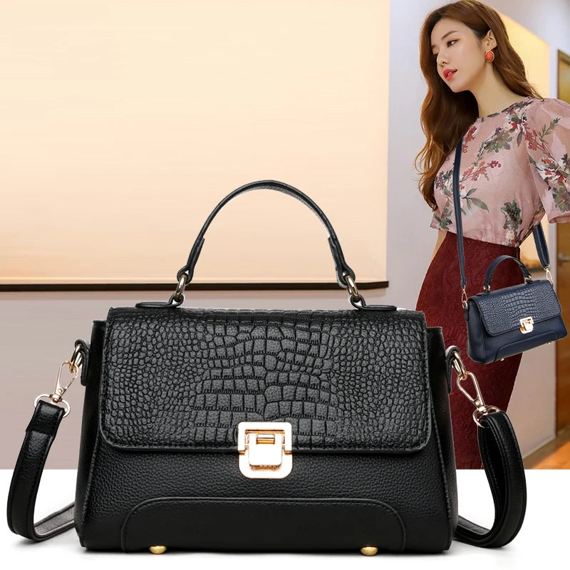 Large Capacity Leather Crossbody Handbag for Women