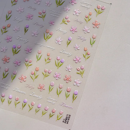 5D Cherry Blossom Nail Art Stickers