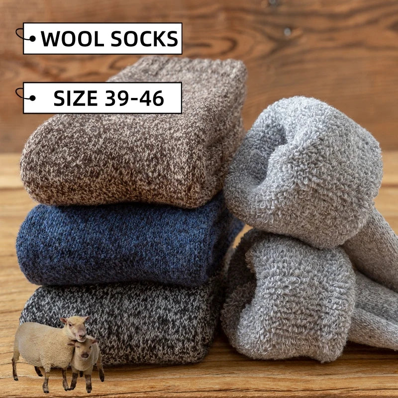 Men’s Merino Wool Winter Socks 2 Pairs