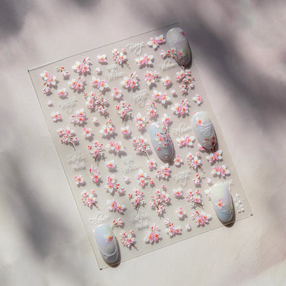 5D Cherry Blossom Nail Art Stickers