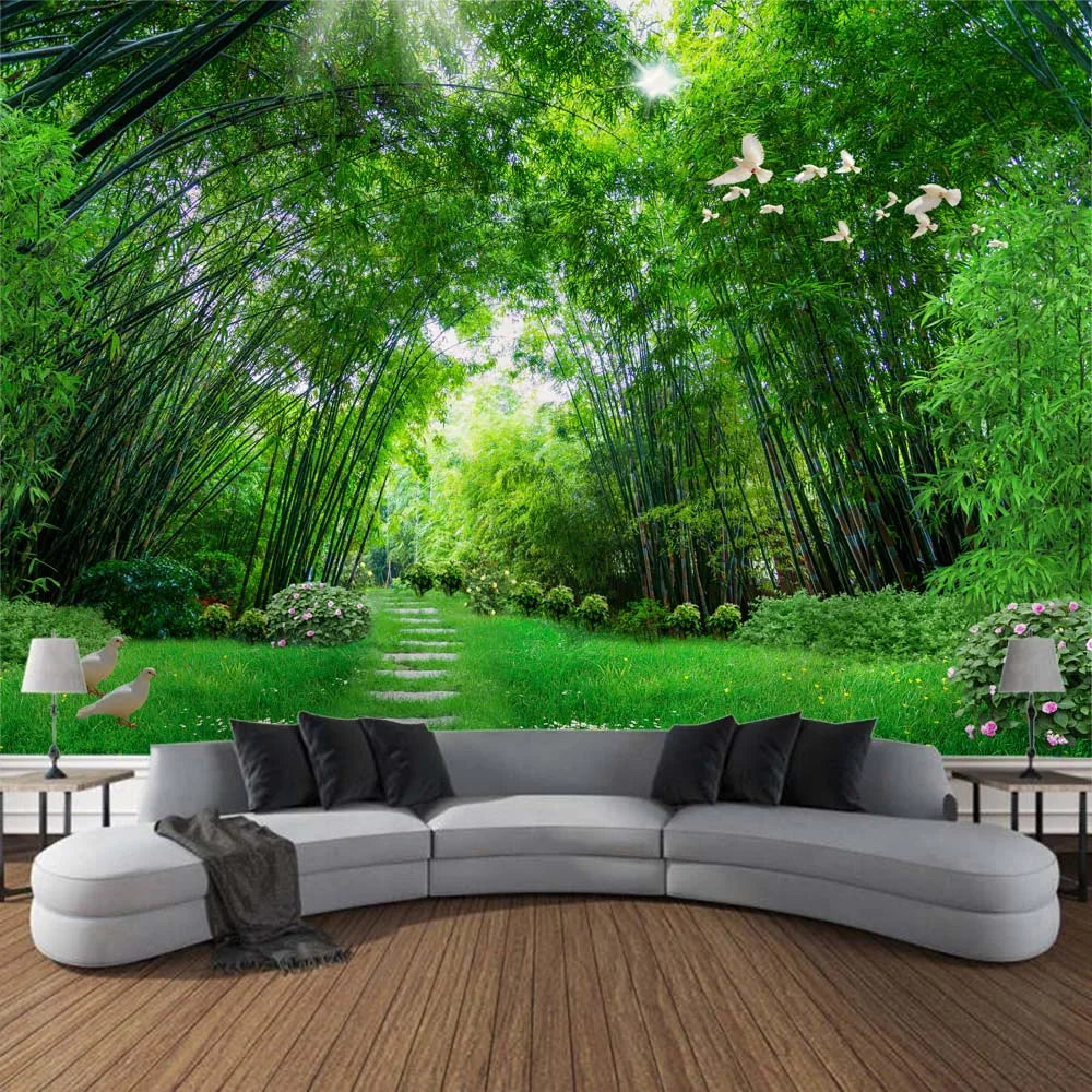 Bamboo Forest Landscape Wall Tapestry