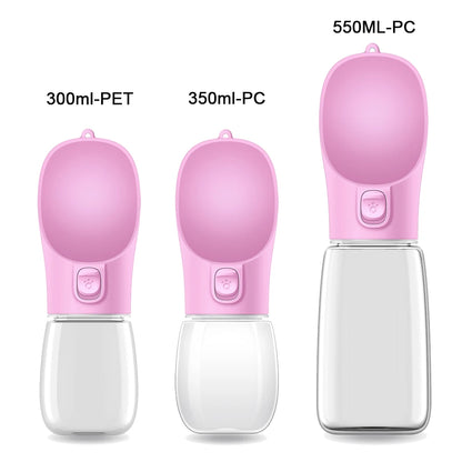 Leak-Proof Pet Water Bottle with Built-In Bowl