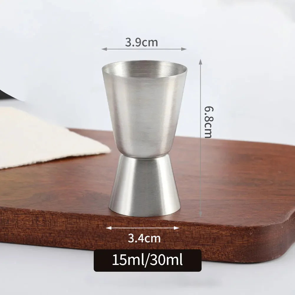 15/30ml or 25/50ml Stainless Steel Cocktail Shaker Measure Cup