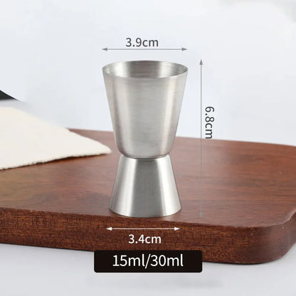 15/30ml or 25/50ml Stainless Steel Cocktail Shaker Measure Cup