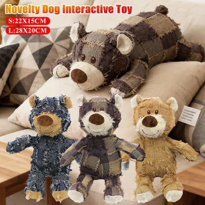 Bear Shape Squeaky Plush Dog Toy