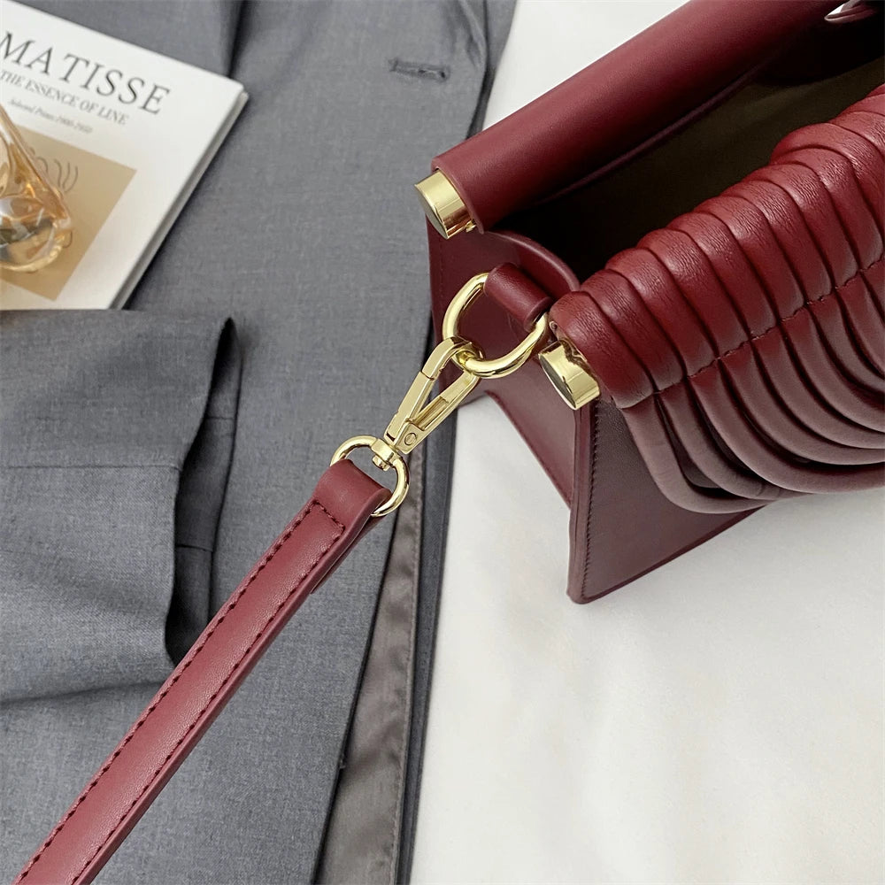 Luxury Ruched Evening Clutch Crossbody Bag