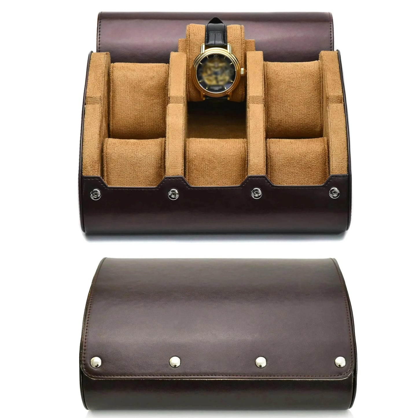 6 Slot PU Leather Watch Travel Case Organizer